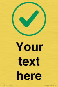 Custom plain background, green tick in circle sign